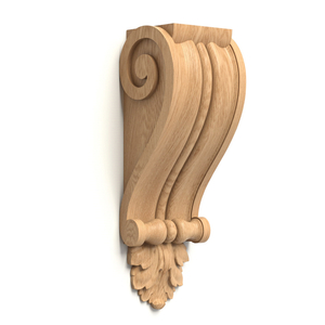 Crafted for staircases in the Neoclassical style, this oak bracket is a testament to the elegant des..